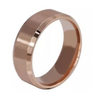 8mm Rose Gold Stainless Steel Ring